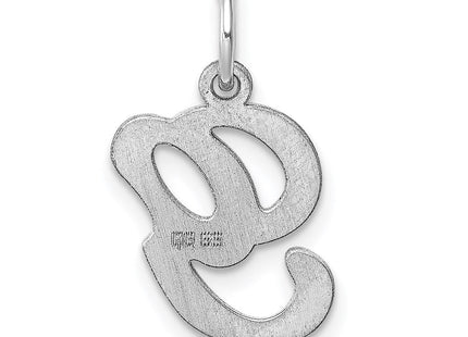 Sterling Silver Rhodium-plated Stamped Letter Initial Charm Pendant for Necklace or Bracelet (Style QC4163G)