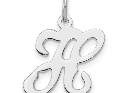 Sterling Silver Rhodium-plated Stamped Letter Initial Charm