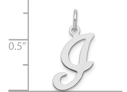 Sterling Silver Rhodium-plated Stamped Letter Initial Charm Pendant for Necklace or Bracelet (Style QC4163I)