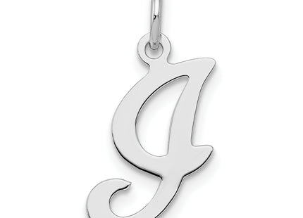 Sterling Silver Rhodium-plated Stamped Letter Initial Charm