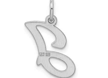 Sterling Silver Rhodium-plated Stamped Letter Initial Charm Pendant for Necklace or Bracelet (Style QC4163J)