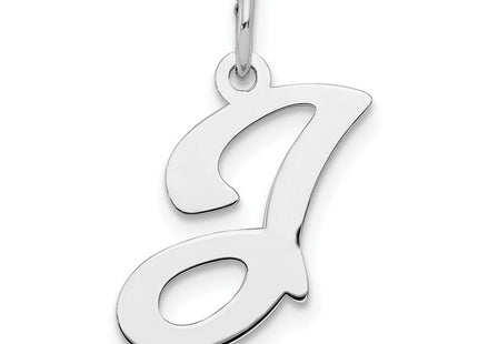 Sterling Silver Rhodium-plated Stamped Letter Initial Charm Pendant for Necklace or Bracelet (Style QC4163J)