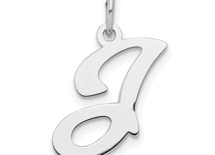 Sterling Silver Rhodium-plated Stamped Letter Initial Charm