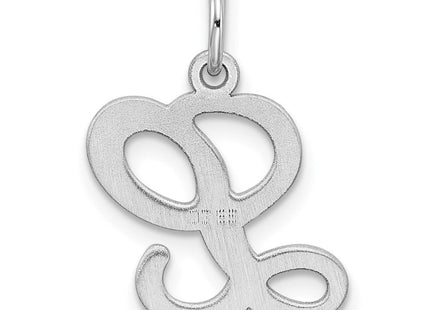 Sterling Silver Rhodium-plated Stamped Letter Initial Charm Pendant for Necklace or Bracelet (Style QC4163L)