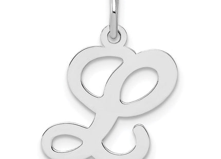 Sterling Silver Rhodium-plated Stamped Letter Initial Charm Pendant for Necklace or Bracelet (Style QC4163L)