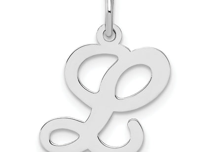 Sterling Silver Rhodium-plated Stamped Letter Initial Charm