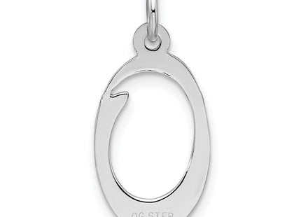Sterling Silver Rhodium-plated Stamped Letter Initial Charm Pendant for Necklace or Bracelet (Style QC4163O)