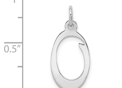 Sterling Silver Rhodium-plated Stamped Letter Initial Charm Pendant for Necklace or Bracelet (Style QC4163O)