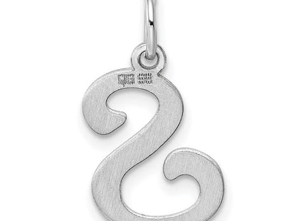 Sterling Silver Rhodium-plated Stamped Letter Initial Charm Pendant for Necklace or Bracelet (Style QC4163S)