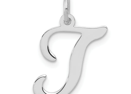Sterling Silver Rhodium-plated Stamped Letter Initial Charm