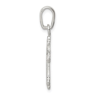 Sterling Silver Budded Cross Pendant, 29 x 13mm