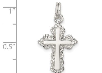 Sterling silver cross charm, another view