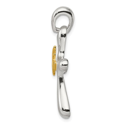 Sterling Silver & Vermeil Dove Cross Pendant