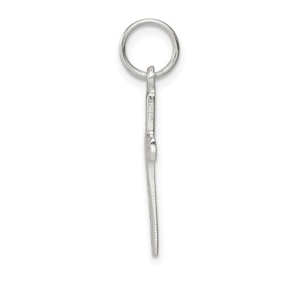 Sterling Silver Rhodium-plated Latin Cross Charm, 27 x 18mm
