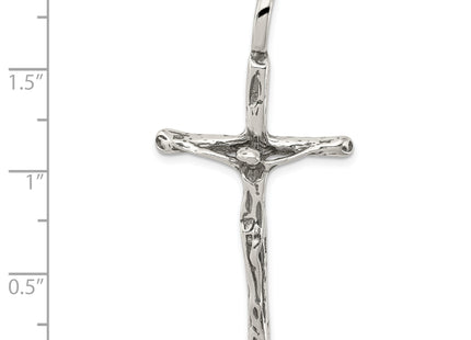 Sterling Silver Antiqued Crucifix Charm, 48 x 25mm