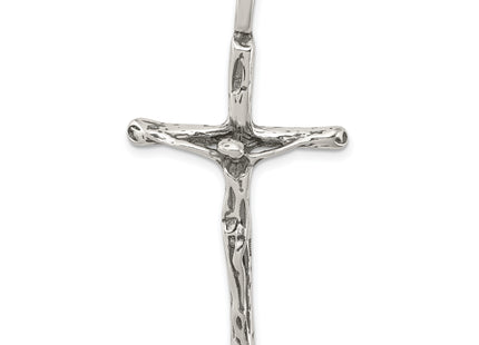 Sterling Silver Antiqued Crucifix Charm, 48 x 25mm