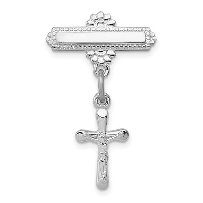 Sterling silver crucifix drop earrings