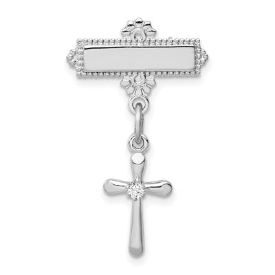 Sterling silver cubic zirconia cross drop earrings