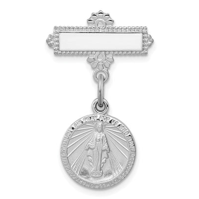 Sterling silver miraculous medal drop earrings