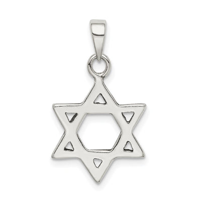 Sterling Silver Antiqued Star of David Charm, 12 x 10mm