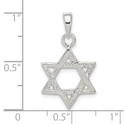 Sterling Silver Textured Star of David Pendant