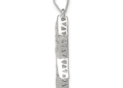 Sterling Silver Rhodium-plated CZ Star of David Pendant (Style QC4439)