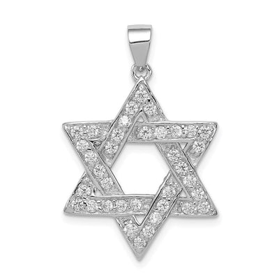 Sterling silver cubic zirconia star pendant