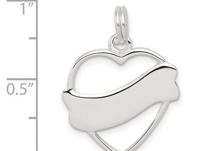 Sterling Silver Heart Charm (Style QC4567)