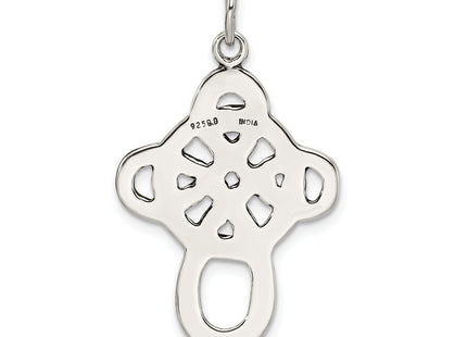 Sterling Silver Antiqued Celtic Cross Charm, 38 x 23mm