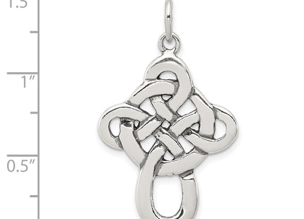 Sterling Silver Antiqued Celtic Cross Charm, 38 x 23mm