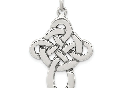 Sterling Silver Antiqued Celtic Cross Charm, 38 x 23mm