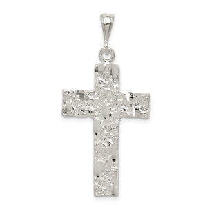 Sterling Silver Nugget Cross Pendant (Style QC472)