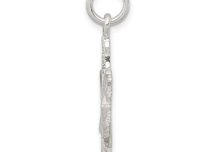 Sterling silver snowflake pendant, alternate view