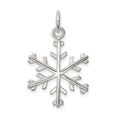 Sterling Silver Snowflake Pendant, 28 x 18mm