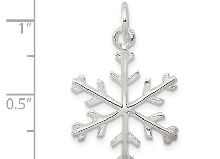 Sterling silver snowflake pendant, another view