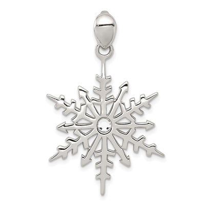 Sterling silver crystal snowflake pendant