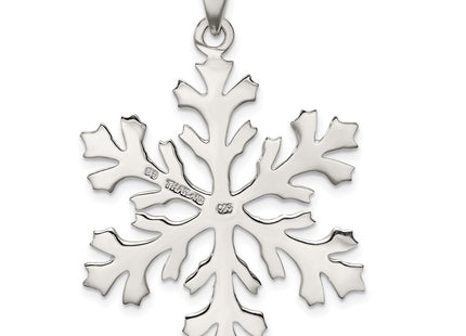 Sterling silver snowflake pendant, further view