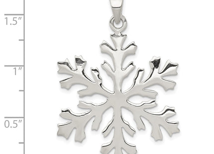 Sterling silver snowflake pendant, another view