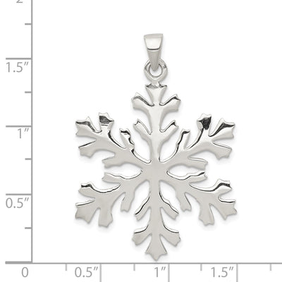 Sterling Silver Snowflake Pendant, 42 x 30mm