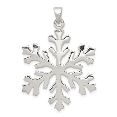 Sterling Silver Snowflake Pendant, 42 x 30mm