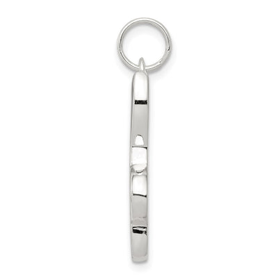 Sterling Silver Rhodium-plated Treble Clef Charm