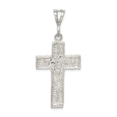 Sterling Silver Nugget Cross Pendant, 46 x 22mm