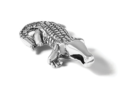 Sterling Silver Antiqued Alligator Chain Slide
