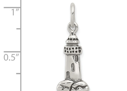 Sterling Silver Antiqued Lighthouse Charm