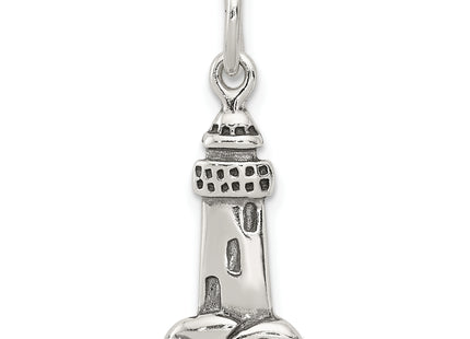 Sterling Silver Antiqued Lighthouse Charm