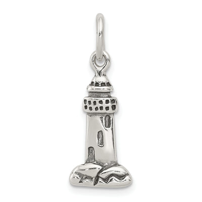 Sterling Silver Antiqued Lighthouse Charm