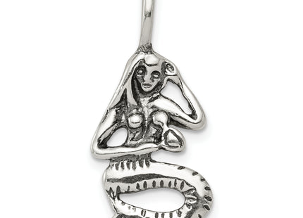 Sterling Silver Antiqued Mermaid Pendant