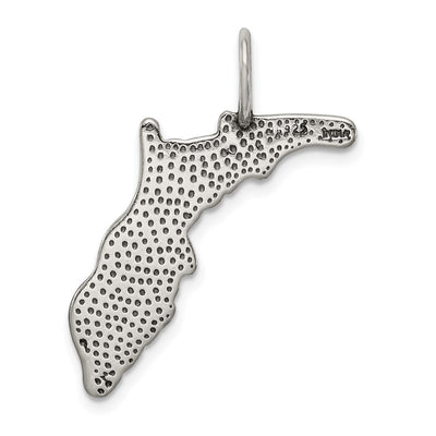 Sterling Silver Antiqued Florida State Charm