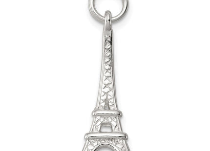 Sterling Silver Rhodium-plated Eiffel Tower Charm (Style QC5059)