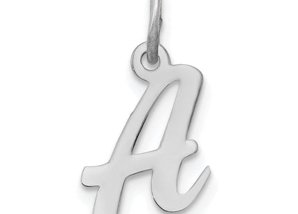 Sterling Silver Rhodium-plated Script Letter A Initial Charm (Style QC5080A)
